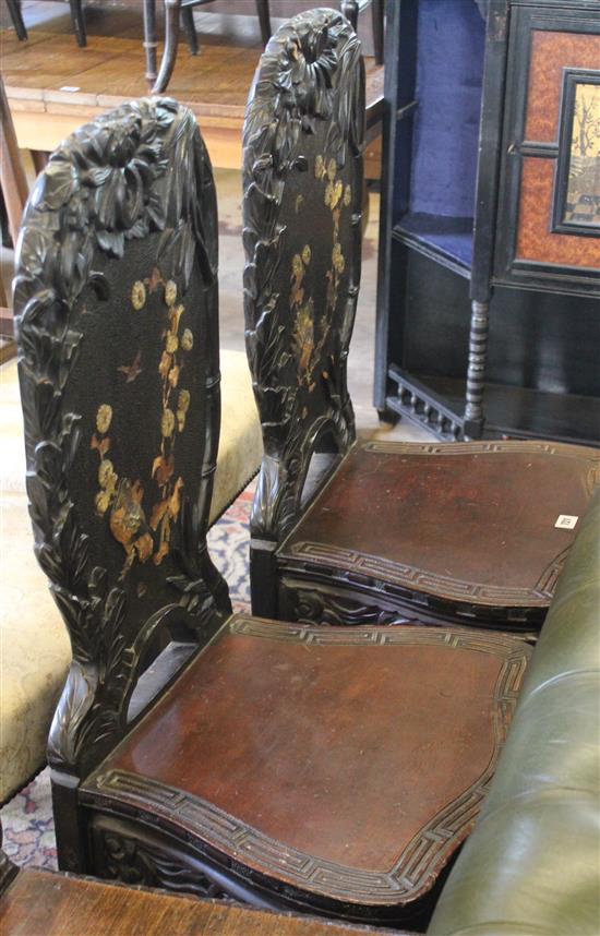Pr Chinese ebonised chairs